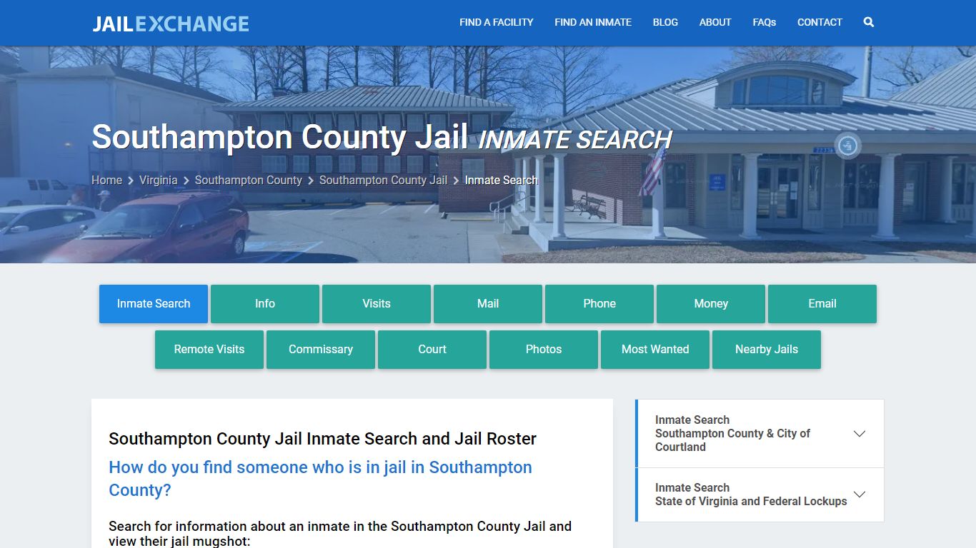 Southampton County Jail Inmate Search - Jail Exchange